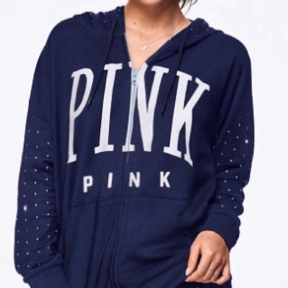 Victoria’s Secret PINK • Rhinestone Hooded Zip - Picture 3 of 6